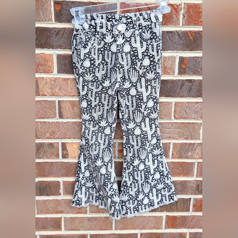 Cactus Print Kids Flared Bottoms
